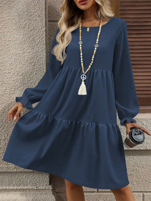 Solid Color Short Dress