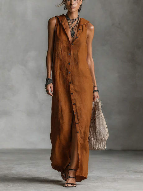 Patchwork Solid Color Long Dress
