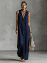 Patchwork Solid Color Long Dress