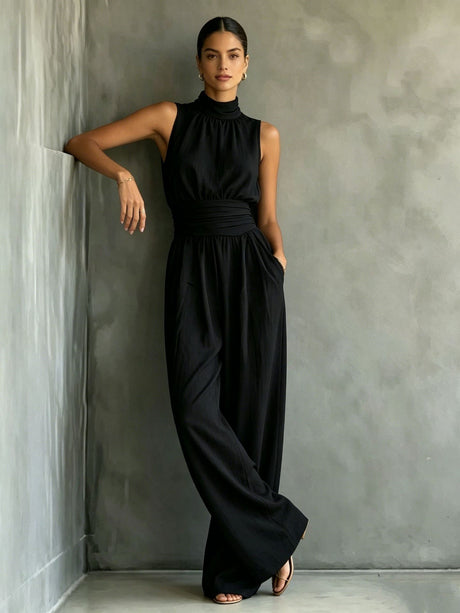 Elastic Solid Color Simple Inner Jumpsuit