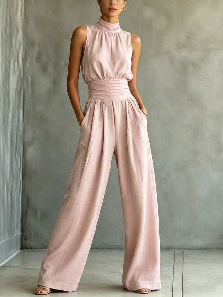 Elastic Solid Color Simple Inner Jumpsuit