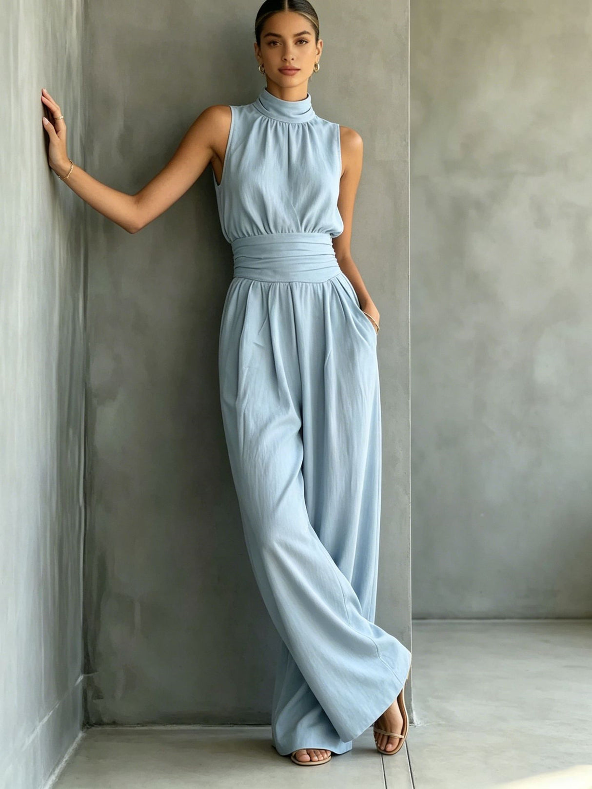 Elastic Solid Color Simple Inner Jumpsuit