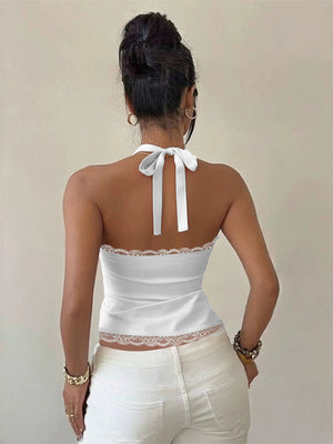 Solid Color Lace Top
