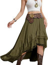 Lace Striped Plaid Midi Skirt For Women