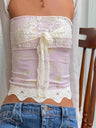 Liber Women's Summer Y2K Lace Tube Top