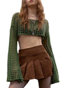 Liber Women's clothing women's tops mesh / see-through tops round neck short hollow autumn one-line neck