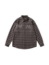 Liber Autumn Neutral wear Beading Plaid Shirts