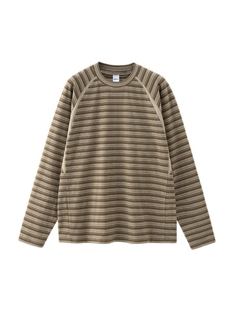 Contrasting Colors Stripes Splicing Long Sleeve Crew Neck T-shirt