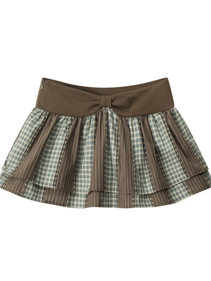Liber Summer Women's Pleated Stripes/Plaid Skirts