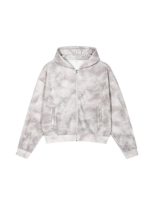 Old Style Cardigan Zipper Fleece Sweatshirt