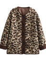 Liber Autumn Women's Pocket Corduroy Splicing Leopard Jackets