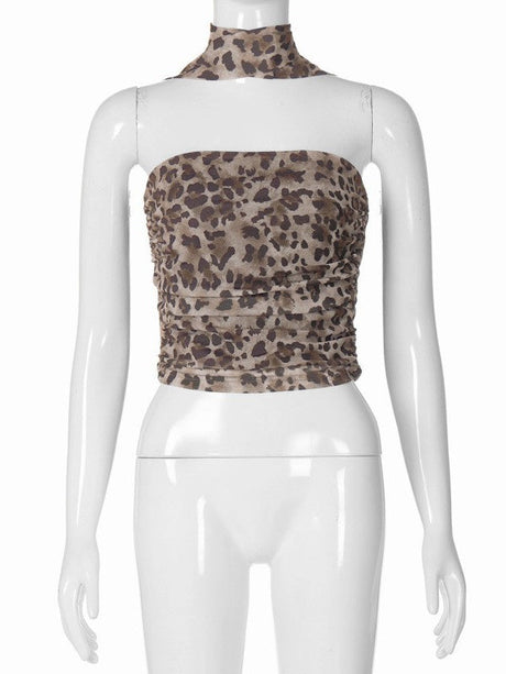 Liber Winter Women's Printed Leopard Tank tops&Camis