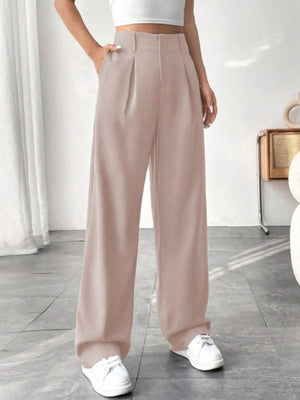 High waist Pocket Wide-leg Pants