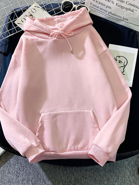 Liber Autumn Women's Pocket Solid Color Sweatshirts&Hoodies