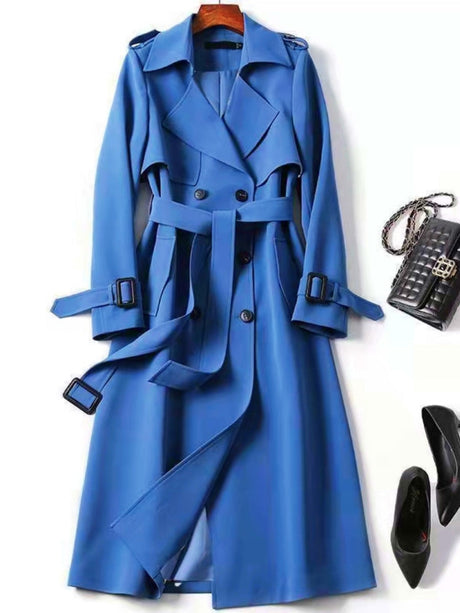 Belt Buttons Long Trench Coats