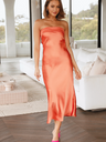 Liber Summer Women's Backless Solid Color Maxi Dresses