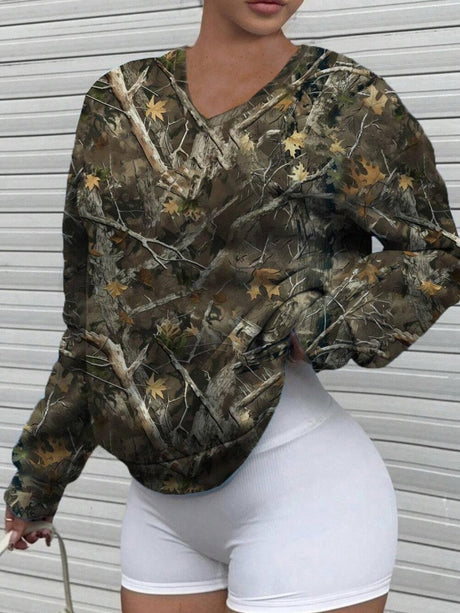Liber Autumn Women's Splicing Plants and Flowers Sweatshirts&Hoodies