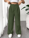 Pleated Suit Wide-leg Pants For Women High Waist Drape Loose Straight Floor-length Trousers