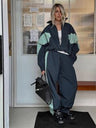 Liber Autumn women's contrast color jacket long sleeve two piece suit