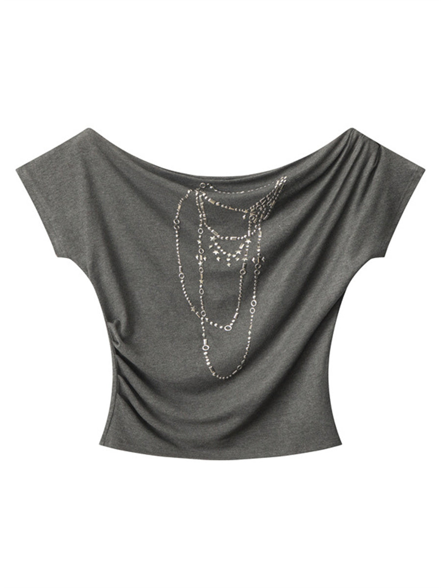 Liber Summer Women's Printed Chain T-shirts
