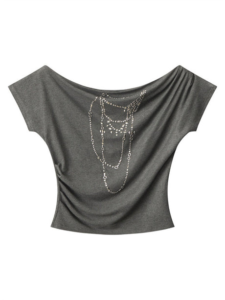 Liber Summer Women's Printed Chain T-shirts