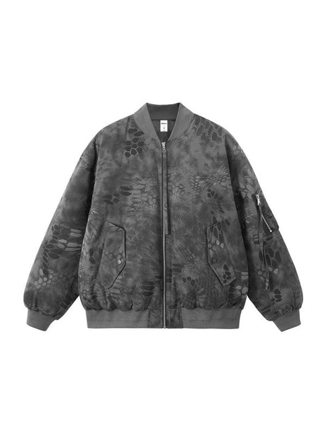 Camouflage Stand Collar Snake Scale Pattern Windproof Keep Warm Jackets