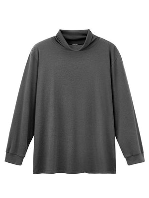 Wool Turtleneck Ins Slim Blended Straight Shoulders Long-sleeved T-shirt