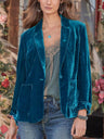 Velvet Short Slit Blazers