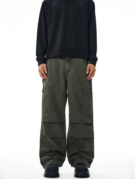 Liber Autumn Men's Multiple pockets Solid Color Cargo Trousers
