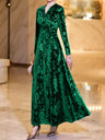 A-line Velvet V-neck Waist-length Dress