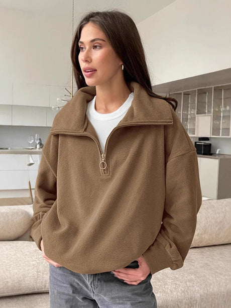 Pullover zip-up sweatshirt