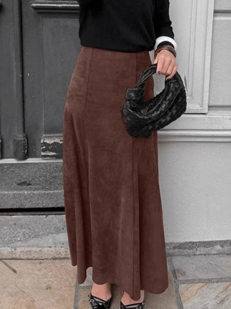 Straight zipper maxi skirt