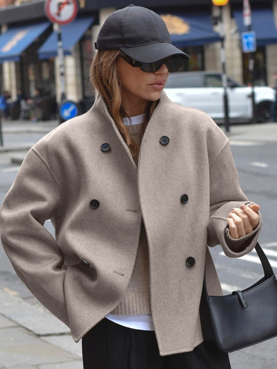 Double-Breasted Short Pea Coat