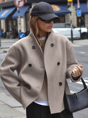 Double-Breasted Short Pea Coat