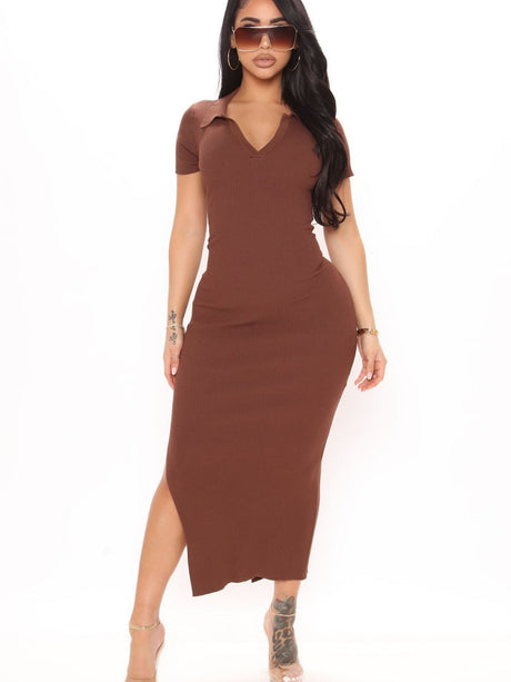 Backless Slit Maxi Dresses
