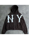 Liber Autumn Neutral Letter Printed Hoddie Jackets