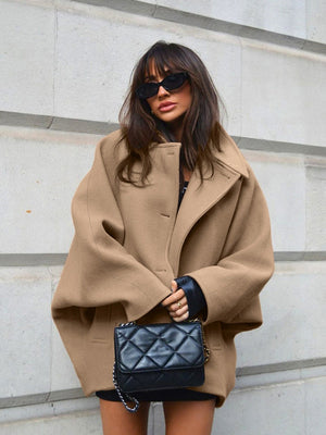 Liber Autumn Women's Woolen coat Solid Color Coats