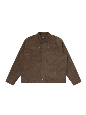 Retro Barnwind Deconstruction Cleanfit Lapel Suede Short Coat