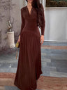 Velvet Slim Fit Solid Color Elegant Long Dress