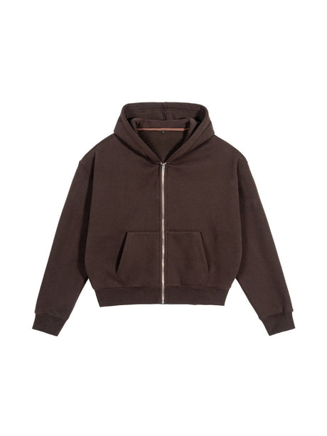 Casual Style Loose Short Style Zipper Hoodies
