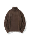 Coarse-pitted Fried Dough Twist Half Zipper Loose Hood Old Money Style Sweater