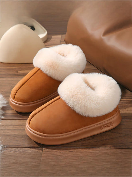 Solid Color Plush Thick-soled Boots