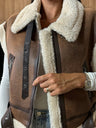 Collared Zippered Fur-lined Vest