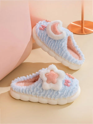 Colorblock Floral Slippers