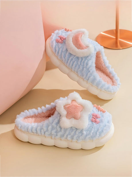 Colorblock Floral Slippers