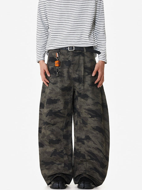 Camouflage Machete Baggy Wide-leg Pants