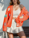 Macaron-colored 3D flowers Cardigans