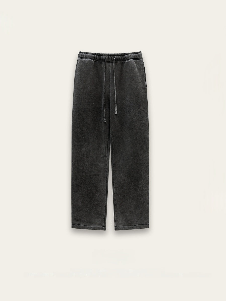 Loose Plush Straight Knitted Sweatpants