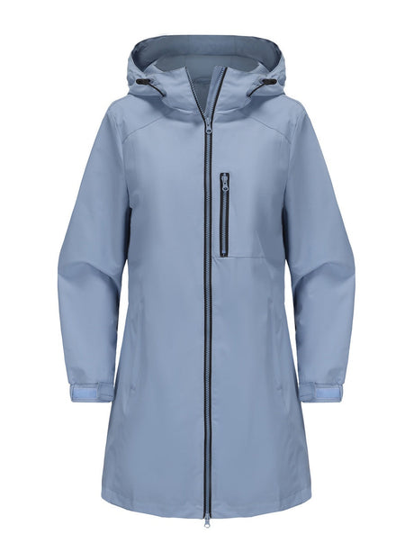 Outdoor Sports Water Proof Hooded Long Sleeve Loose Leisure Windproof Zipper Jackets
