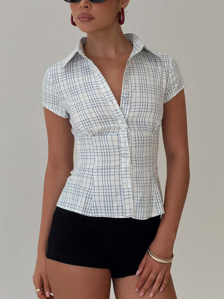 Plaid Button-Up Shirt